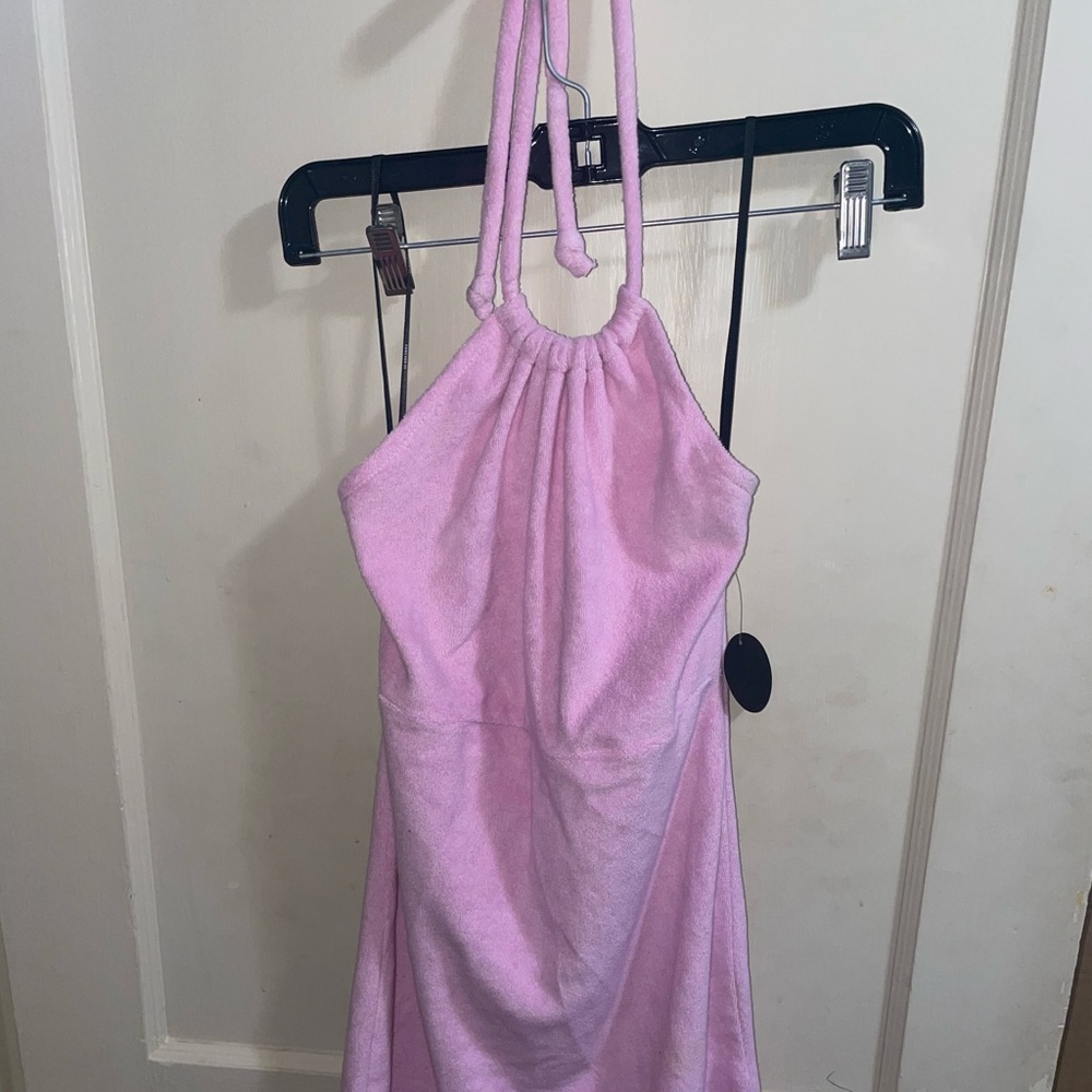 Terry cloth halter dress